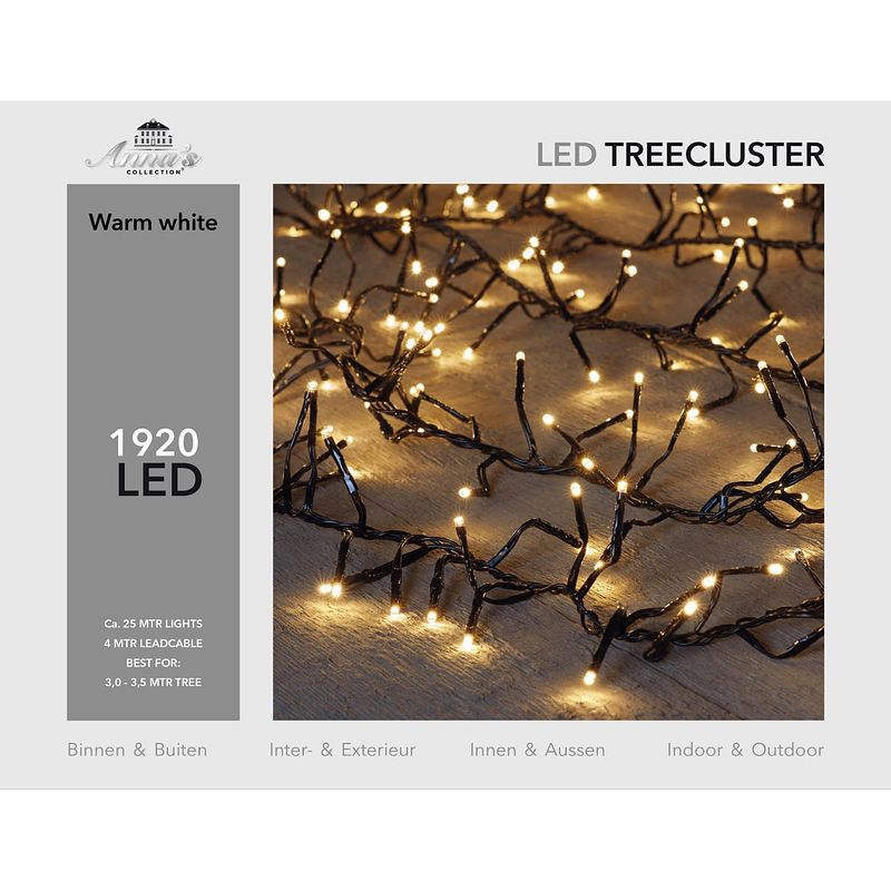 Foto van 3-3,5m treecluster 25m/1920led warm wit anna's collection