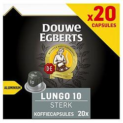Foto van 2 voor € 8,00 | douwe egberts lungo sterk koffiecups voordeelpak 20 stuks aanbieding bij jumbo