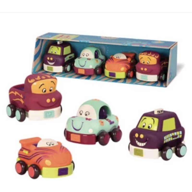 Foto van B. toys wheeee-is soft car - set van 4 cars