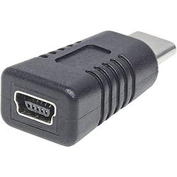 Foto van Manhattan usb 2.0 adapter [1x - 1x mini-usb 2.0 b bus] manhattan adapter usb 2.0 typ c stecker - mini-b buchse 480 mbps schwarz