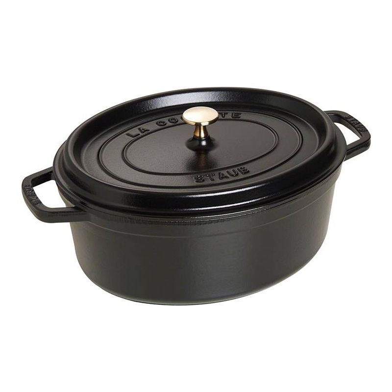 Foto van Staub ovale stoof-/braadpan 31 cm zwart