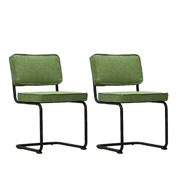 Foto van Set van 2 eetkamerstoelen industrieel remo groen