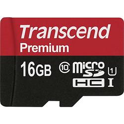 Foto van Transcend premium microsdhc-kaart 16 gb class 10, uhs-i