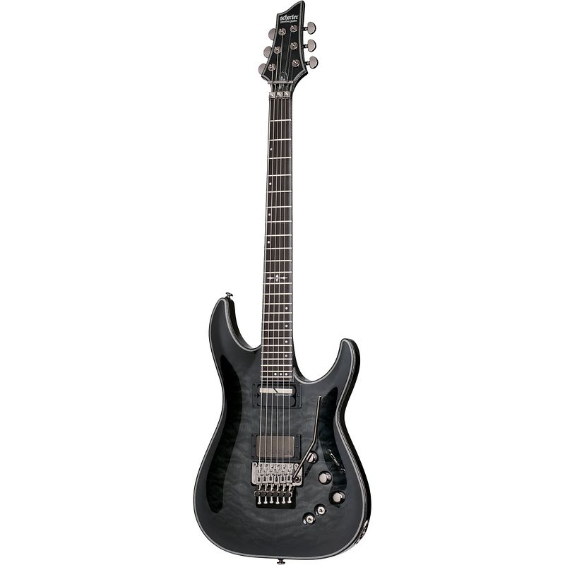 Foto van Schecter hellraiser hybrid c-1 fr s trans black burst elektrische gitaar met sustainiac