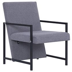 Foto van The living store fauteuil armstoel - 53 x 69 x 73 cm - lichtgrijs