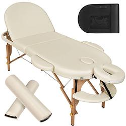 Foto van Tectake® - massagetafel ovaal met 5cm matras en kussens - beige - 400193