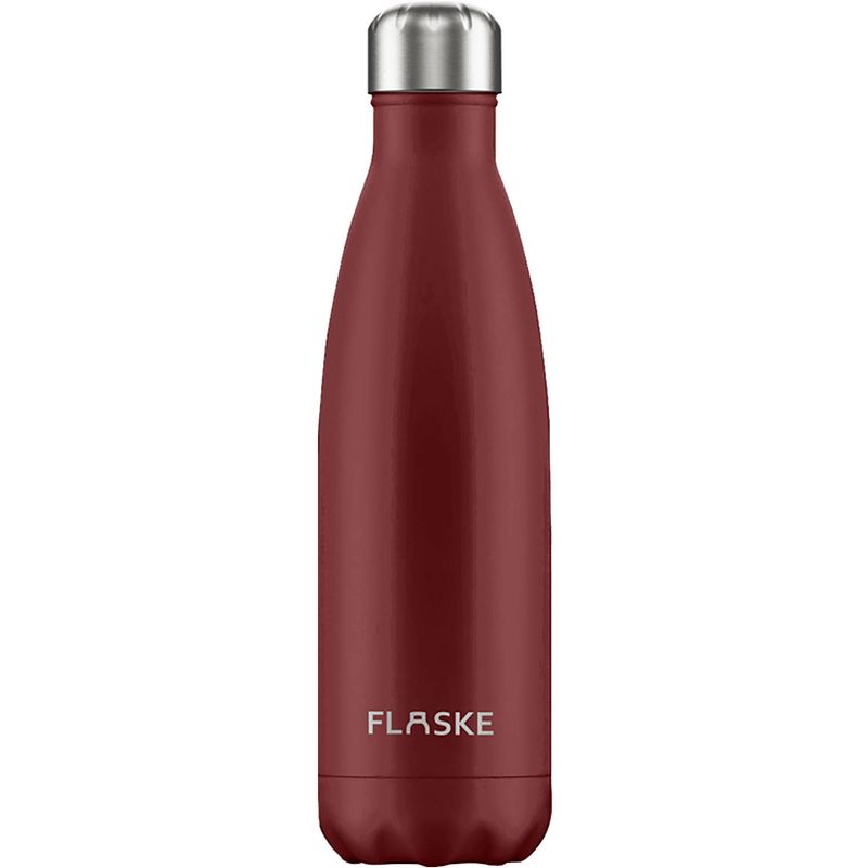 Foto van Flaske - bottle - 500ml/rood/dubbelwandig roestvrij staal/20
