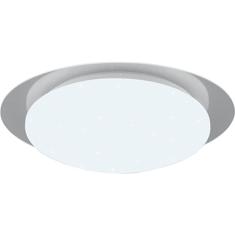 Foto van Led plafondlamp - badkamerlamp - trion frozen - 12w - rgbw - dimbaar - afstandsbediening - sterlicht - rond - mat wit -