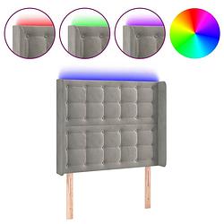 Foto van The living store led-hoofdbord zacht fluweel lichtgrijs 93x16x118/128 cm verstelbaar - comfortabele ondersteuning -