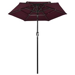 Foto van The living store parasol - 3-laags - 200 x 228 cm - bordeau - uv-beschermend - polyester