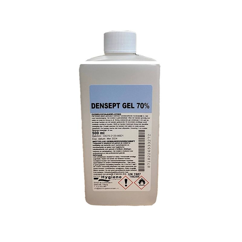 Foto van Densept 70% hand alcohol gel 500ml