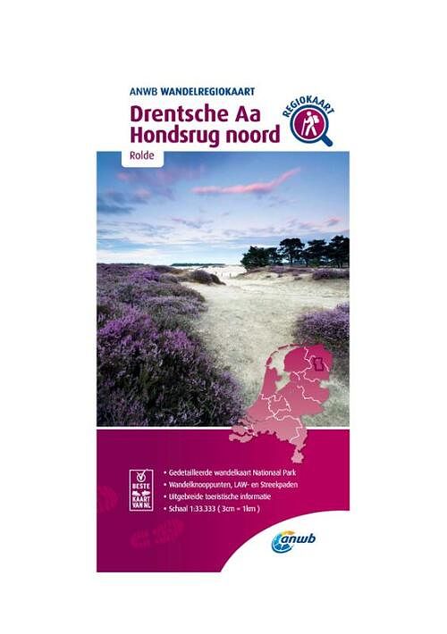 Foto van Wandelregiokaart drentsche aa, hondsrug noord 1:33.333 - anwb - paperback (9789018046408)