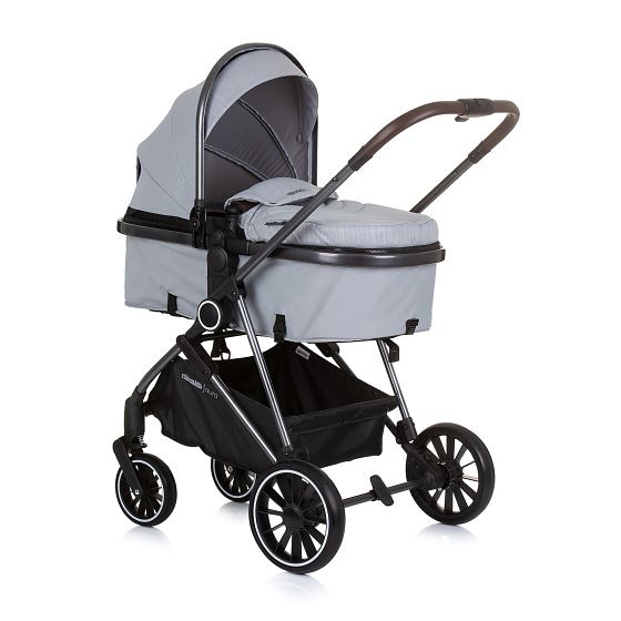 Foto van Chipolino aura opvouwbare 3 in 1 kinderwagen met luiertas ash grey