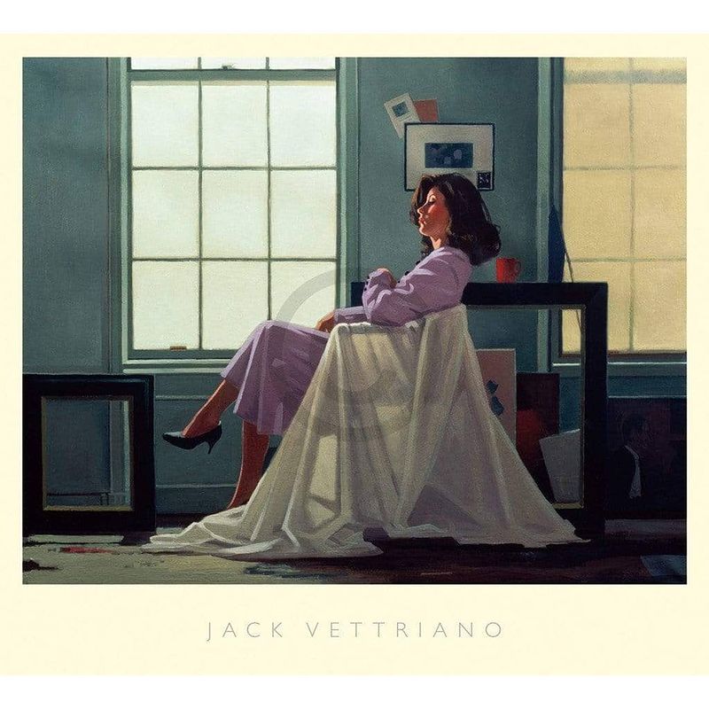 Foto van Jack vettriano - winter light and lavender kunstdruk 76x68cm