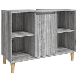 Foto van The living store badkaast - grijs sonoma eiken - hout - 80 x 33 x 60 cm