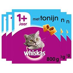 Foto van Whiskas 1+ adult droge brokjes tonijn 5 x 800g bij jumbo