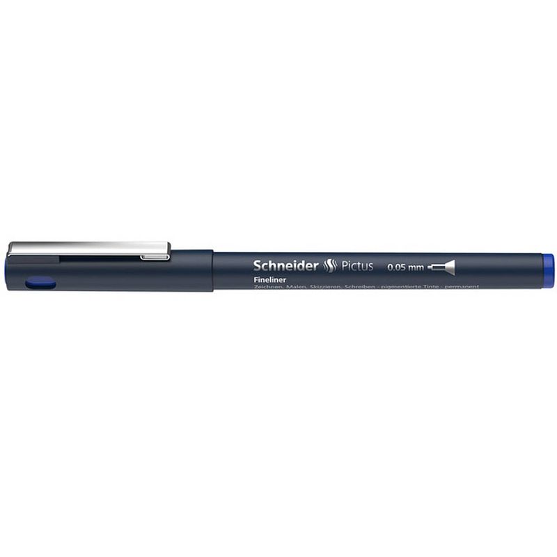 Foto van Schneider fineliner permanent pictus 0,5 mm edelstaal blauw