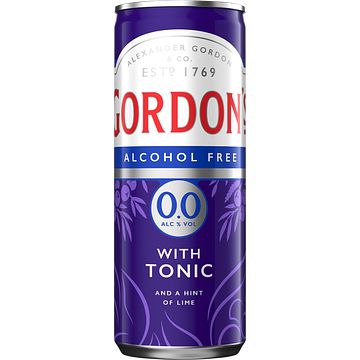 Foto van Gordon'ss alcohol free with tonic and a hint of lime 250ml bij jumbo