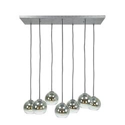 Foto van Industriële hanglamp juliette 7-lichts smokey glass