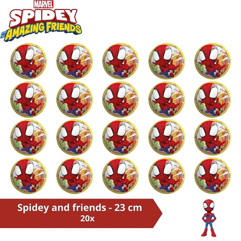 Foto van Bal - voordeelverpakking - spiderman en friends - 23 cm - 20 stuks