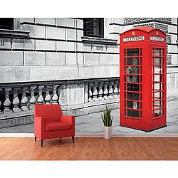 Foto van Londen fotobehang phone booth - 366 x 253 cm