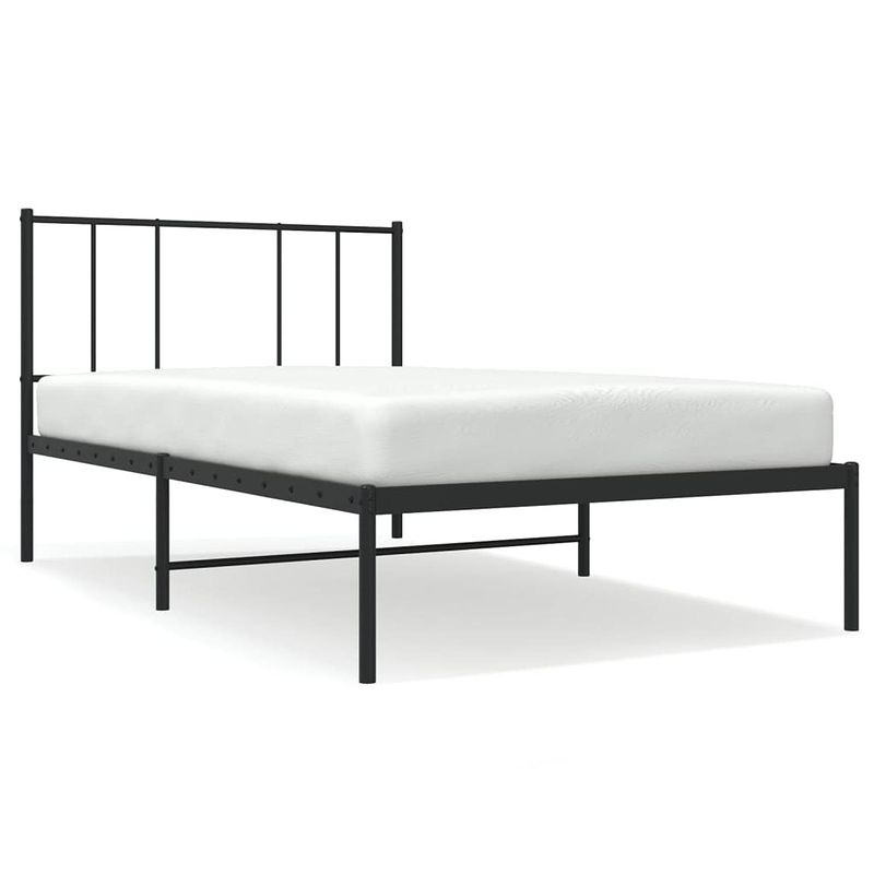 Foto van The living store bedframe - klassiek design - metaal - 196 x 95 x 90 cm - zwart