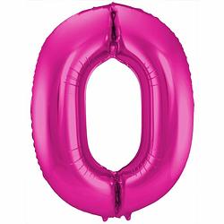 Foto van Cijfer 0 nul ballon roze 86 cm - ballonnen