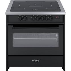 Foto van Wiggo wio-e921a(bx) - freestanding - induction - elektrische oven - 90cm - 8 function - 121 liter - 3000 w - zwart inox
