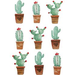 Foto van Creotime 3d stickers cactussen 45 x 15-26 x 7 mm 9 stuks