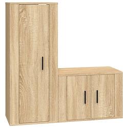 Foto van The living store televisiekastenset - sonoma eiken - 57x34.5x40cm - 40x34.5x100cm - trendy en praktisch