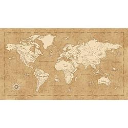 Foto van Komar vintage world map vlies fotobehang 500x280cm 10-banen