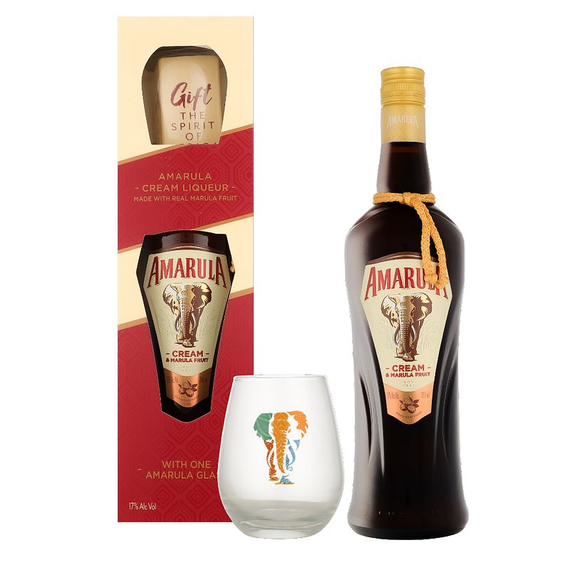 Foto van Amarula cream + glas 70cl likeur