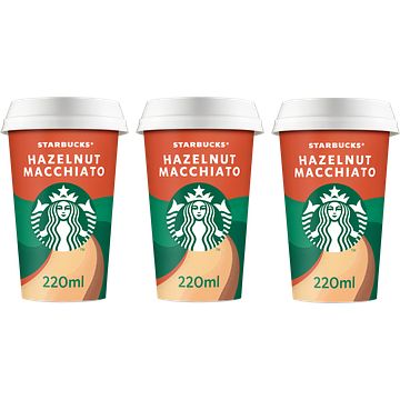 Foto van Starbucks chilled coffee hazelnut macchiato ijskoffie 3 x 220ml bij jumbo