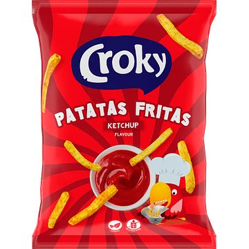 Foto van Croky patatas fritas ketchup flavour 130g aanbieding bij jumbo | 2 voor 3.00