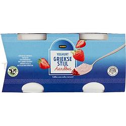 Foto van Jumbo yoghurt griekse stijl aardbei 4 x 150g