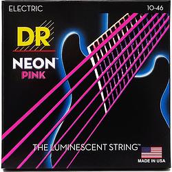 Foto van Dr strings npe-10 hi-def neon pink medium 10-46 elektrische gitaarsnaren