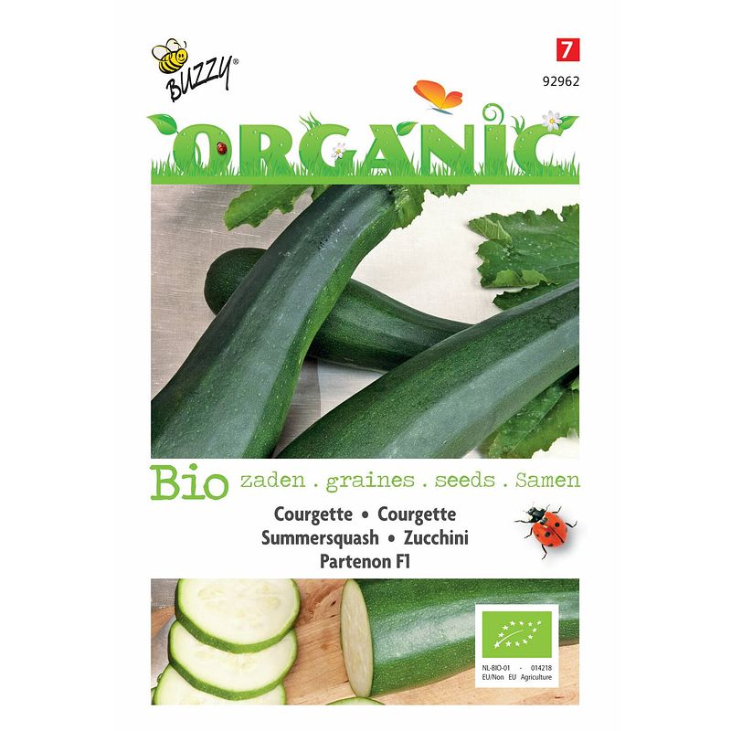 Foto van 5 stuks organic courgette partenon f1 (skal 14725) tuinplus