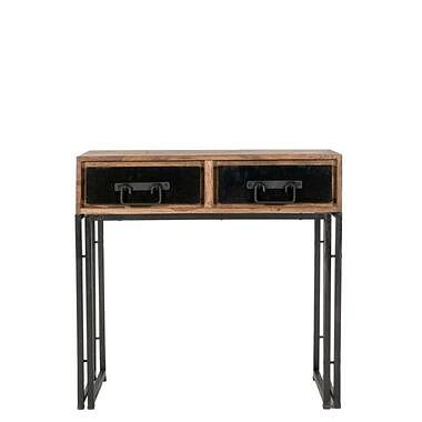 Foto van Sidetable quin - bruin - 76x80x40 cm - leen bakker