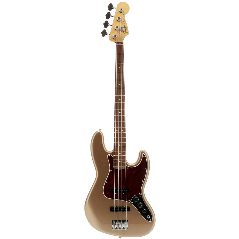 Foto van Fender vintera 60s jazz bass firemist gold pf met gigbag