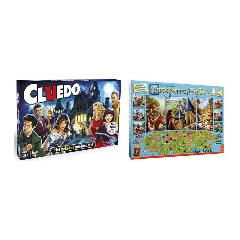 Foto van Spellenbundel - bordspel - 2 stuks - hasbro cluedo & carcassonne big box 3