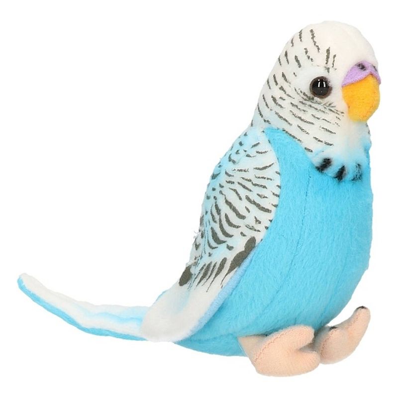 Foto van Pluche knuffel vogel parkiet blauw 11 cm - vogel knuffels