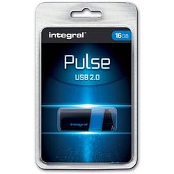 Foto van Integral pulse usb 2.0 stick, 16 gb, zwart/blauw