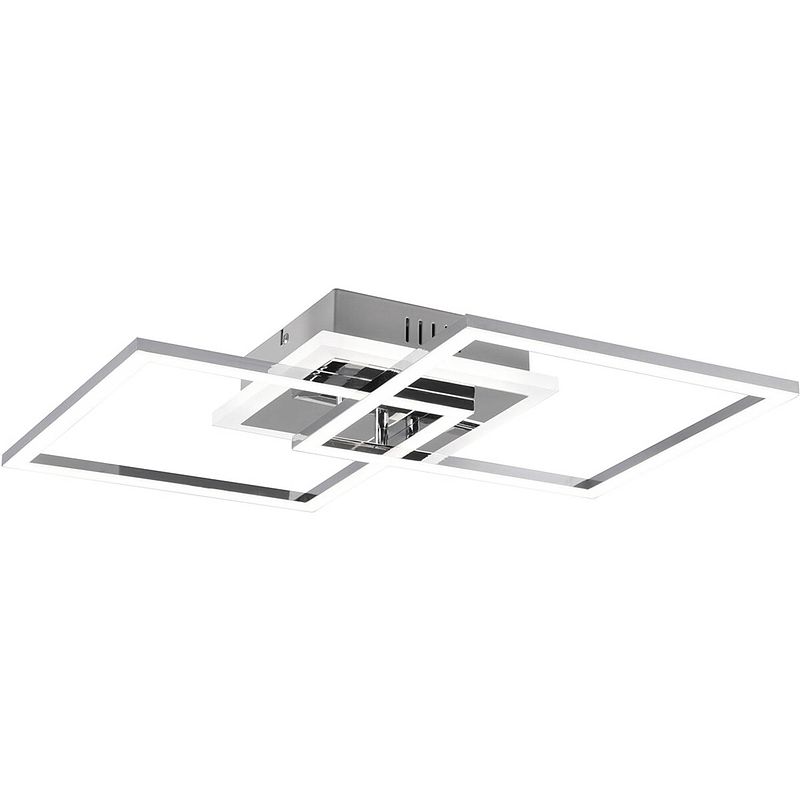 Foto van Led plafondlamp - plafondverlichting - trion venda - 25w - natuurlijk wit 4000k - dimbaar - vierkant - mat chroom -