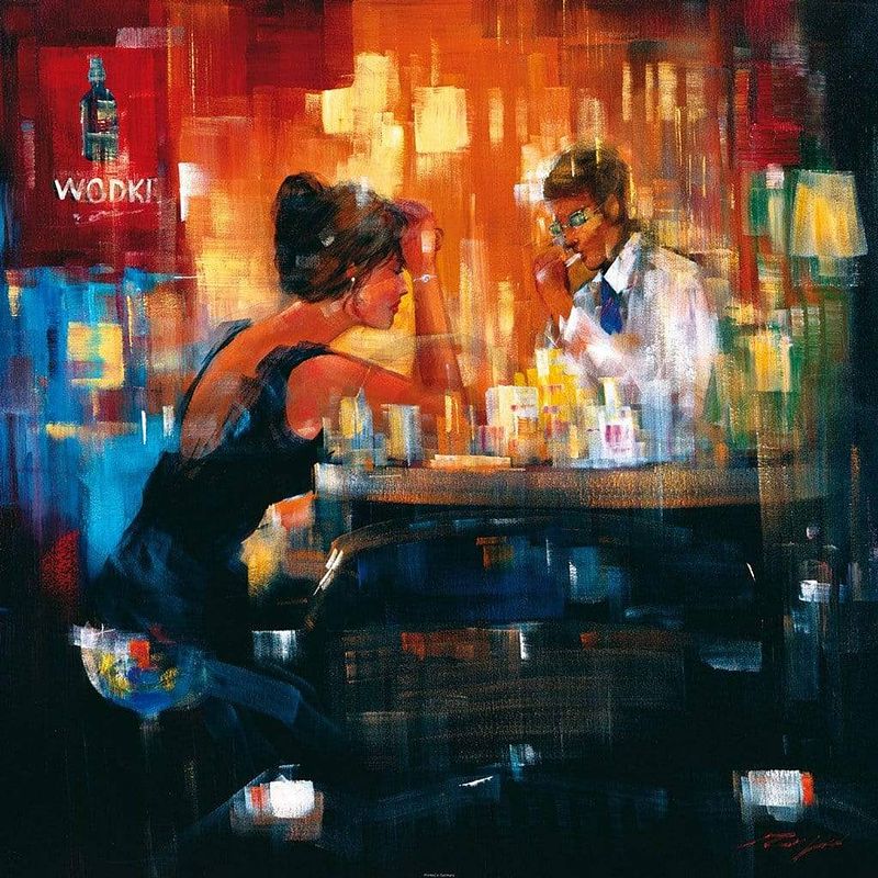 Foto van Madjid - bar scene i kunstdruk 70x70cm