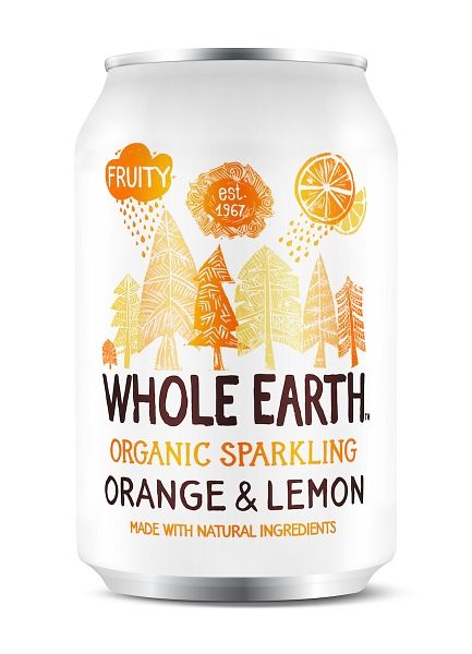 Foto van Whole earth sparkling orange & lemon 330ml