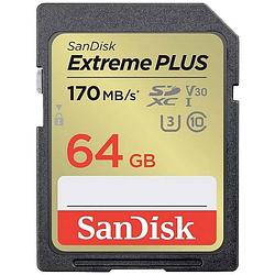 Foto van Sandisk extreme plus sdxc-kaart 64 gb uhs-class 3 schokbestendig, waterdicht