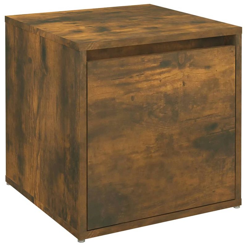 Foto van Vidaxl opbergbox met lade 40,5x40x40 cm bewerkt hout gerookt eiken