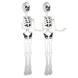 Foto van Opblaasbaar skelet/geraamte 2 stuks halloween decoratie 180 cm - opblaasfiguren