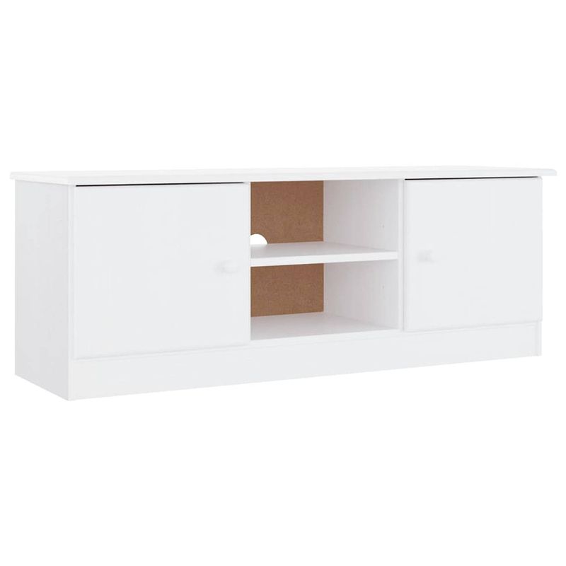 Foto van Vidaxl tv-meubel alta 112x35x41 cm massief grenenhout wit