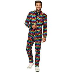 Foto van Heren verkleedkostuum wild rainbow business suit 48 (m) - carnavalskostuums